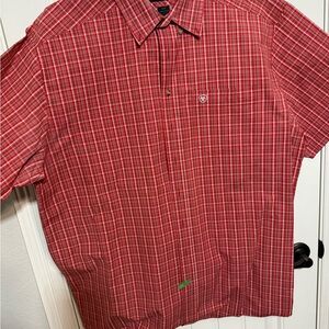Ariat Red Casual Button Down Shirt Classic Plaid